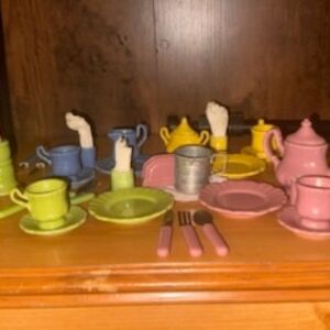 Antique colored porcelain tea time set Soo many pieces